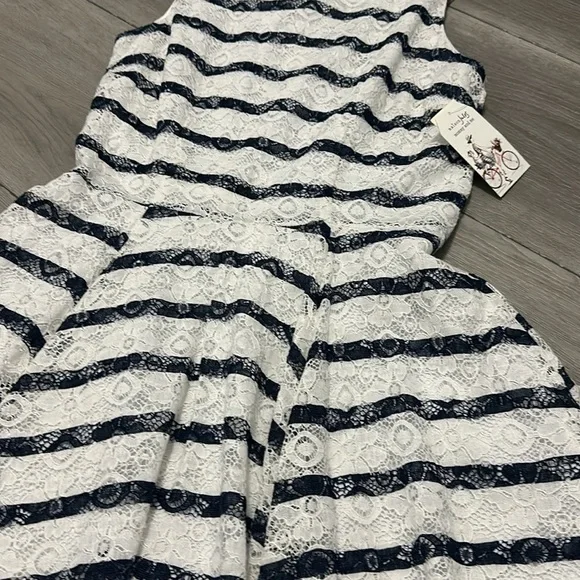 9. NWT Maison Jules lace blue and white dress medium - Picture 3 of 7